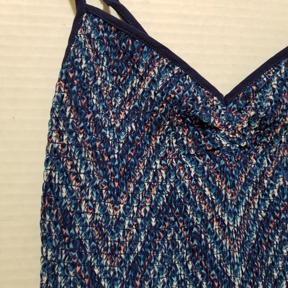 Mason + Mackenzie dress Small sleeveless geometric chevron print v-neck smocked - Picture 3 of 7